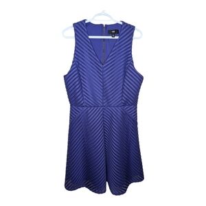 Mossimo Sleeveless Purple Fit n Flare Textured V Neck Dress Women XL